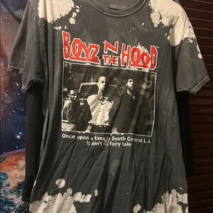 Boyz N The Hood Graphic T-Shirt - Black and Gray